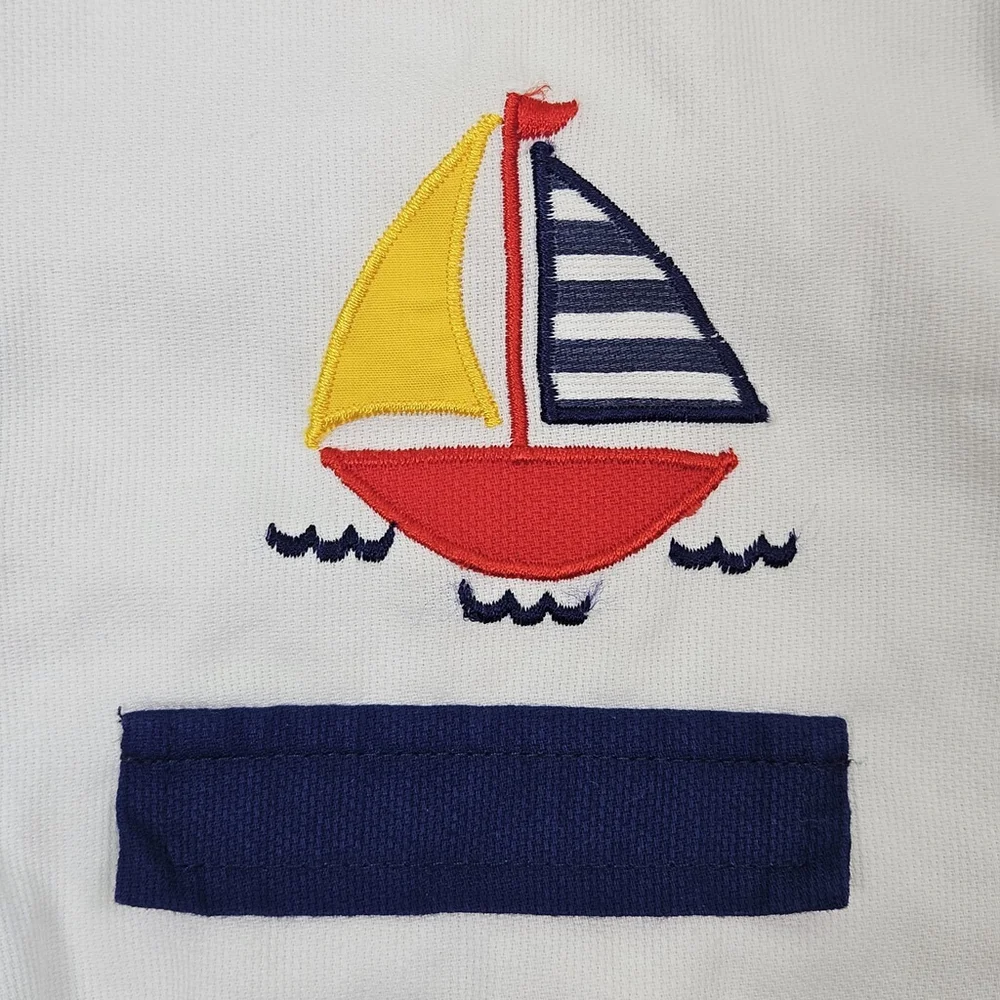 Vintage Small Steps Sailor Outfit 12 Months Nautical Sailboat Bow Tie One Piece